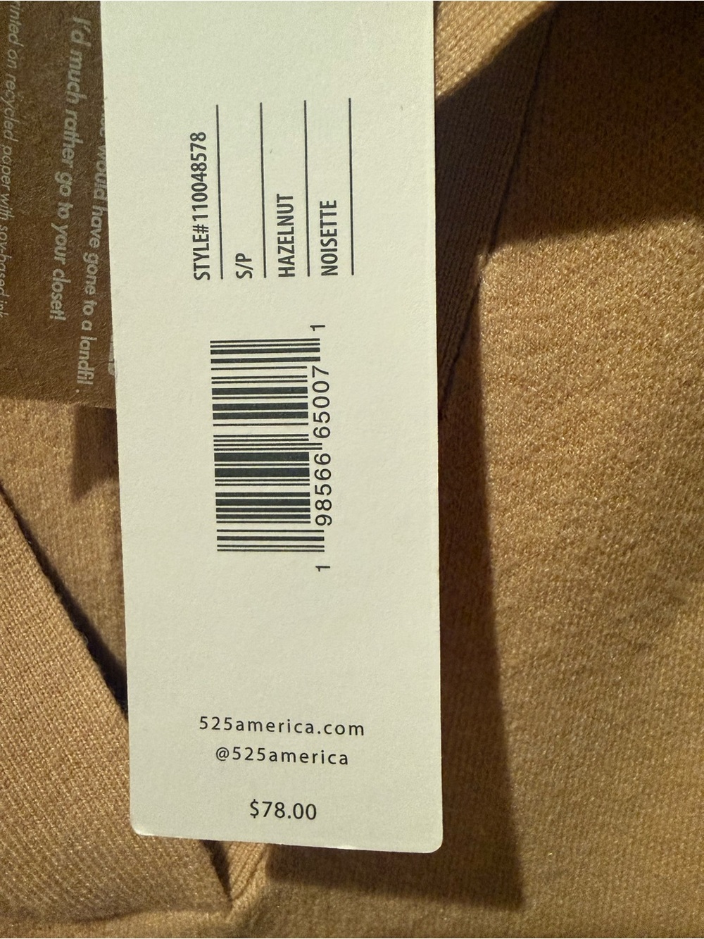 525 America Women's Cuddle Lux V Neck Pullover Sweater in tan NWT. 21”-23” Ptp - Picture 6 of 6
